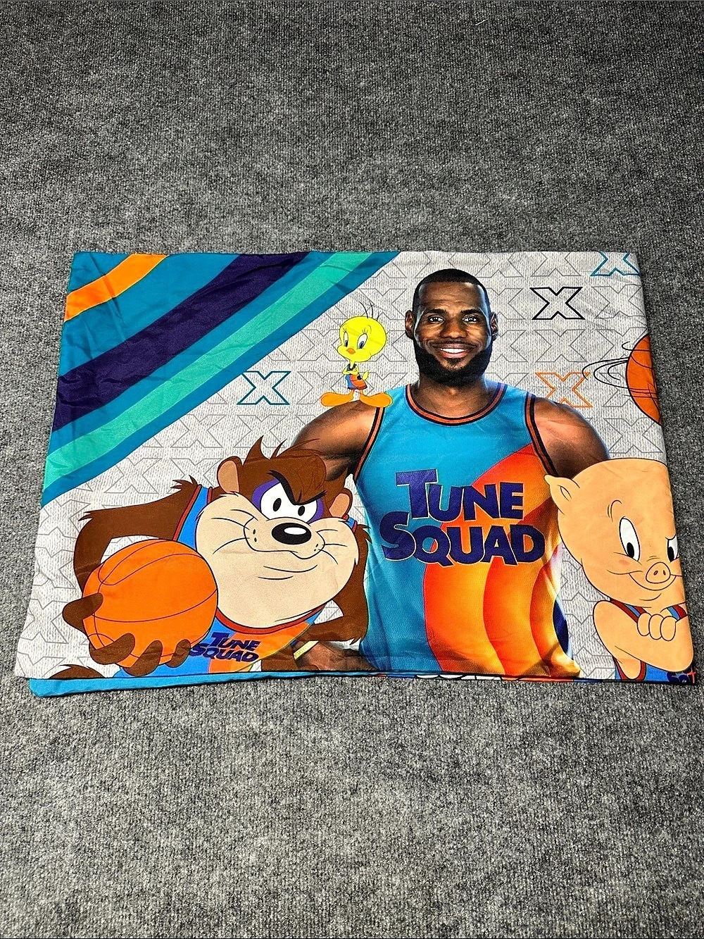 Space Jam A New Legacy Graphic Kids pillow Bag Blue & Orange